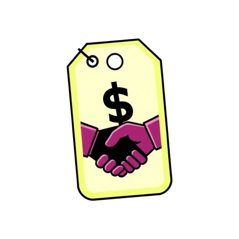 Price tag with a handshake — flat, honest junk removal pricing